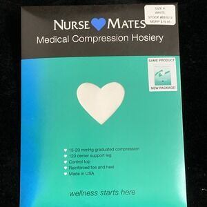 Nurse Mates NEW Medical Compression Hosiery Size A White 15-20 mmHg Compression